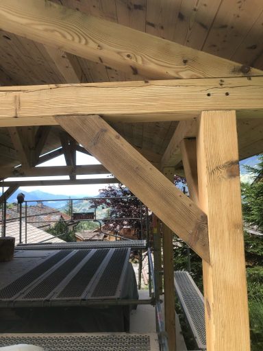 Sablage d'un carport en bois